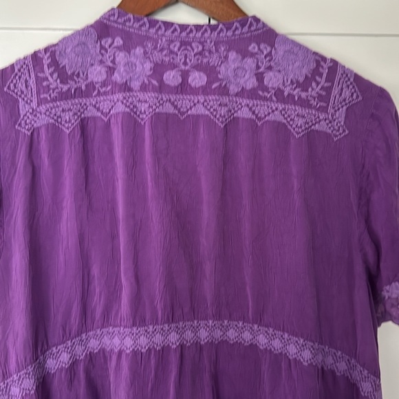 Johnny Was - Purple Embroidered Women's Top Large - Picture 10 of 11